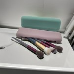 硅胶化妆包防尘收纳包大容量眉笔化妆刷拉链包旅行美妆工具包批发