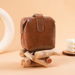 原创手工化妆包真软皮小众高级感手拿包文玩复古收纳袋旅行女小包