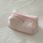 现货时尚女生护肤品收纳包大容量洗漱用品化妆包粘小玫瑰花化妆包