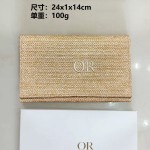 新款柜台夏天礼满赠金色草编包大容量手拿包女生化妆包洗漱包