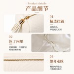 新款绒布压纹收纳包轻便美妆洗漱化妆包日常杂物配件流苏收纳袋