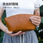 欧美新款防水收纳包复古疯马皮纹手拿包旅行洗漱收纳