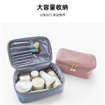 跨境时尚绒布化妆箱大容量高级感多功能便捷手提化妆箱