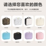高级化妆包带镜子带LED补光可拆卸隔板 防水大容量收纳手提化妆包