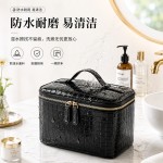 跨境爆款pu鳄鱼纹收纳包化妆箱大容量便携式手提化妆品化妆包批发