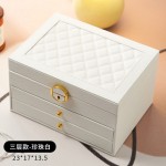 化妆品收纳盒梳妆台口红护肤品防尘大容量收纳盒桌面饰品收纳盒