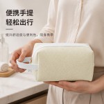 新款斜布纹pu化妆包大容量户外旅行化妆品便携包手提洗漱收纳包