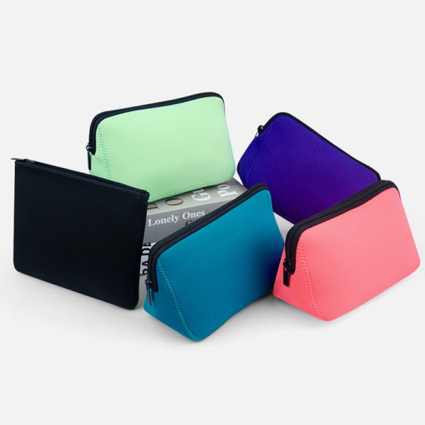 轻巧便携潜水料化妆包袋Neoprene makeup bag 现货文具数码收纳包