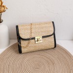 女包2022新款编织纹锁扣金属流苏小方包休闲简易手机包small bag