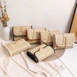 女包2022新款编织纹锁扣金属流苏小方包休闲简易手机包small bag