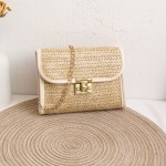 女包2022新款编织纹锁扣金属流苏小方包休闲简易手机包small bag