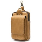 男士真皮手机腰包男用穿皮带牛皮手机包工地多功能挂包waist bag