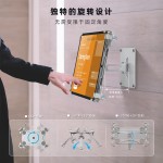 壁挂式平板电脑支架调节多功能旋转金属墙壁桌面底座带锁防盗折叠
