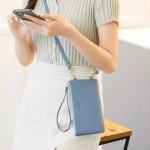 触屏手机包女斜挎2023新款纯色简约手机袋钱包女韩版迷你单肩小包