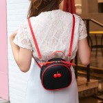 韩版荔枝纹撞色樱桃小背包外贸批发2022夏新品女士单肩斜挎手机包