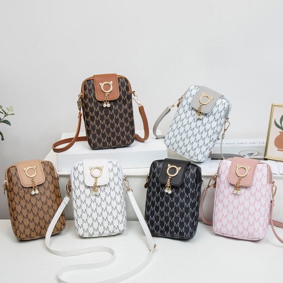 印花手机包2025新款women bags女士珍珠包外贸热销小包洋气斜挎包