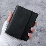 简约短款女士钱包学生票夹子多功能卡包零钱三折超薄款光面钱包