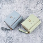 跨境女士小钱包皮质新款手拿零钱包二合一拉链三折卡包一体收纳包