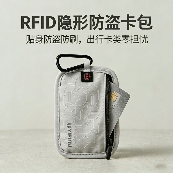 旅行RFID防盗刷小卡包防水防污7A抗菌信用卡硬币钱包卡套零钱包