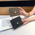 头层牛皮短款撞色小钱包2026新款时尚拼接折叠零钱包证件卡片收纳