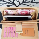 简约甜美长款钱包年轻人三合一零钱夹压花防磁多卡位卡包气质镂空
