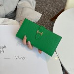 2026热销真皮长款女式钱包头层牛皮对折手拿包女士多卡位设计6905