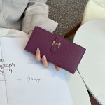 2026热销真皮长款女式钱包头层牛皮对折手拿包女士多卡位设计6905