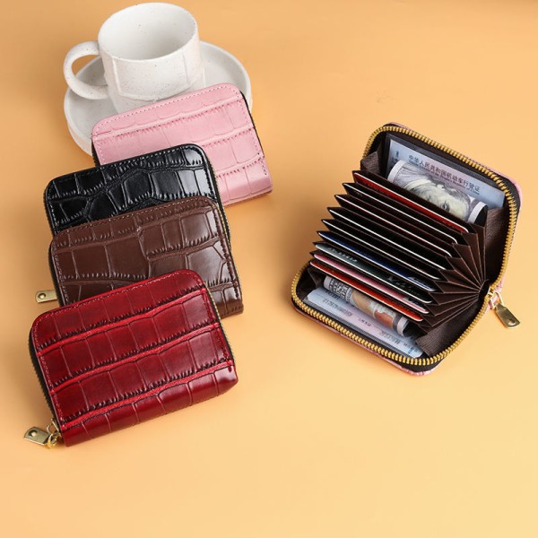新款卡包女卡片小巧多卡位大容量卡套防消磁防盗刷二合一钱包