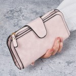跨境热卖长款搭扣女士钱包零钱包多色卡位手机包手拿包卡包wallet