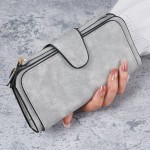 跨境热卖长款搭扣女士钱包零钱包多色卡位手机包手拿包卡包wallet