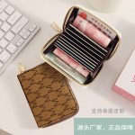 卡包ins女大容量防消磁字母卡套卡夹高级感女士拉链钱包小卡包