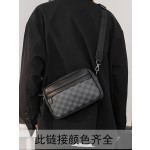 升级版休闲格子包单肩包斜挎包腰包背包男士男包小方包相机包