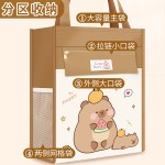 简约补习袋小学生手提拎书袋透明儿童女孩大容量牛津布补课包补习