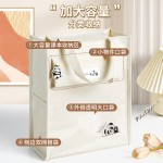 熊猫补习袋透明手提拎书袋儿童大容量牛津布补课包作业帆布美术袋