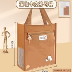 熊猫补习袋透明手提拎书袋儿童大容量牛津布补课包作业帆布美术袋