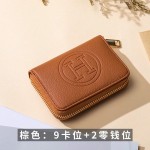 跨境2024新款精致小巧多卡位风琴式拉链卡包大容量银行卡证件包