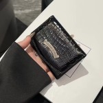 厂家现货直销新款克罗鳄鱼纹卡包卡套原皮三折包潮流风证件包小众