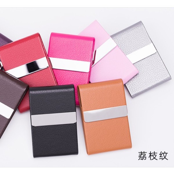 现货批发卡包创意礼品金属名片夹烟盒不锈钢PU名片盒名片夹卡套