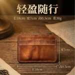 外贸直销头层牛皮植鞣皮卡包复古简约卡夹高级感时尚证件保护皮套