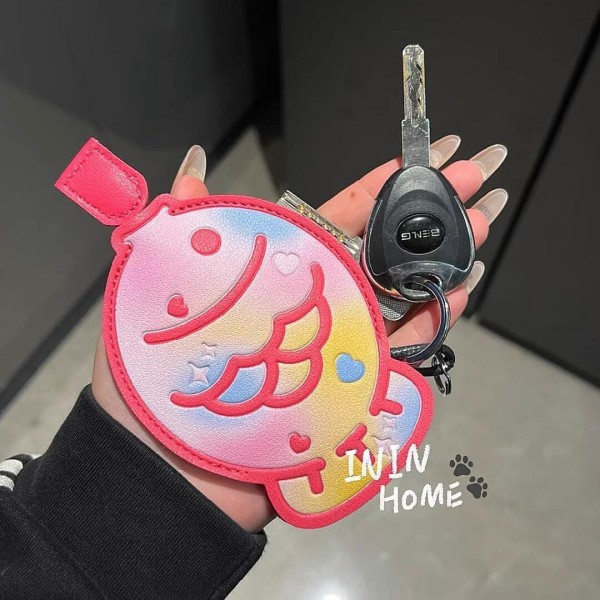 可爱鲷鱼烧钥匙扣门禁卡套立体高级卡通车钥匙包小巧便携收纳皮套
