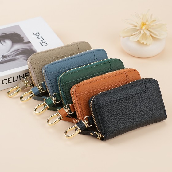 跨境真皮汽车钥匙包多功能车用钥匙包可拆卸钥匙环扣家用锁匙包