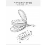 真皮钥匙包男士款双层拉链汽车钥匙套跨境复古头层牛皮锁匙包批发