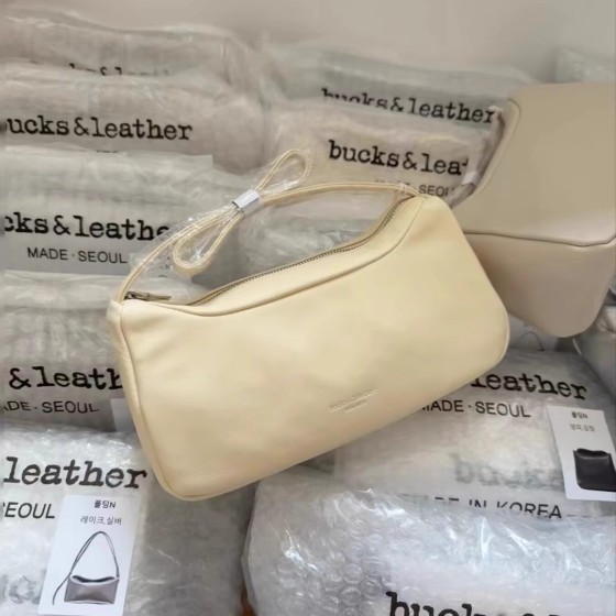 韩国小众bucks&leather腋下包韩代2024款小羊皮简约百搭单肩包女
