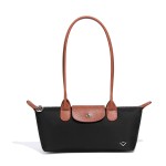 法式尼龙布拼色腋下饺子包高级感长柄法棍包女休闲通勤手提单肩包