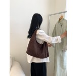 秋冬新款麂皮绒包休闲复古时尚单肩包女大容量高级感通勤托特包女