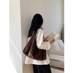 秋冬新款麂皮绒包休闲复古时尚单肩包女大容量高级感通勤托特包女