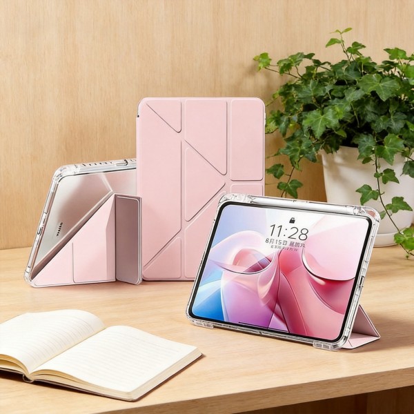 适用苹果a16保护壳3+Y折高透pro11亚克力带笔槽11支架ipad保护套