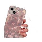 粉粉爱心FYD水波纹适用苹果17AIR镭射褶皱女iphone16promax手机壳