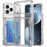 适用苹果18手机壳透明 17ProMax翻盖支架插卡iPhone16高级保护套5