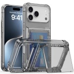 适用苹果18手机壳透明 17ProMax翻盖支架插卡iPhone16高级保护套5